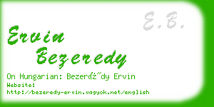 ervin bezeredy business card